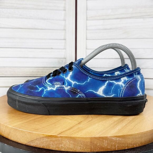 Vans Authentic Lightening Storm Low Top Sneakers Blue 6.5 Men 8 Women - Picture 1 of 10